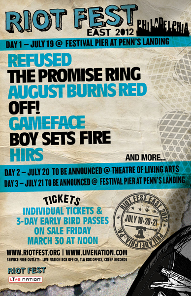 Riot Fest East - 2012 Poster