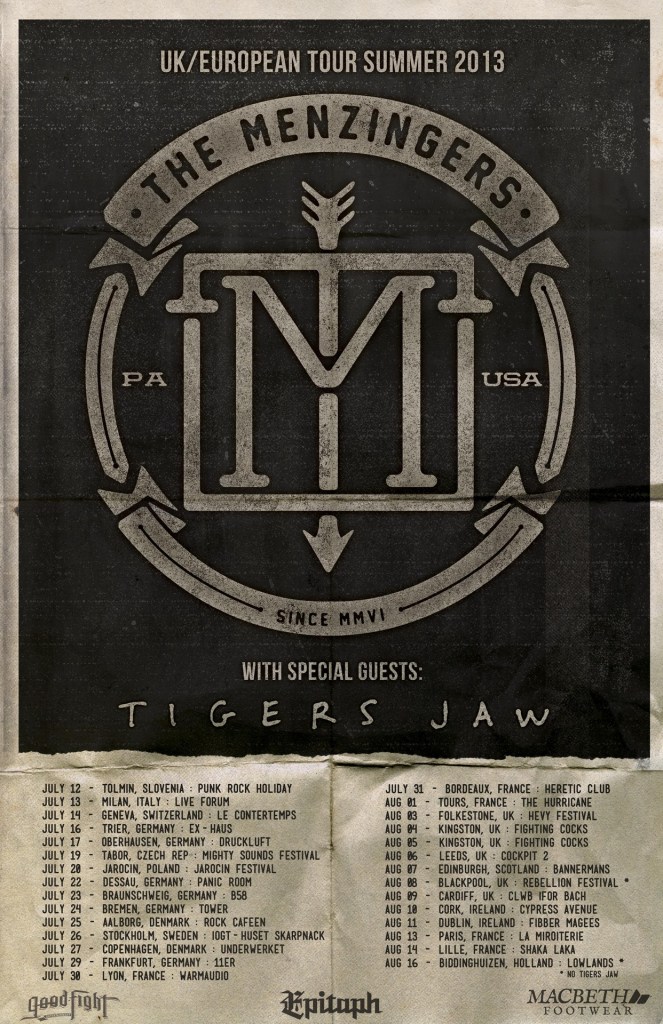 Menzingers : Tigers Jaw Summer Tour 2013